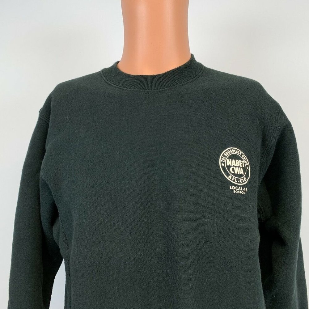 The Broadcast Union Local 18 Boston Crewneck Sweatshirt Vtg 90s Lee Nabet CWA M